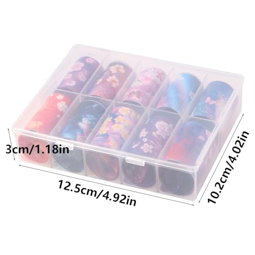 LUNARWHIRL Butterfly Print Nail Art Foils - 10Pcs Laser Transfer Stickers
