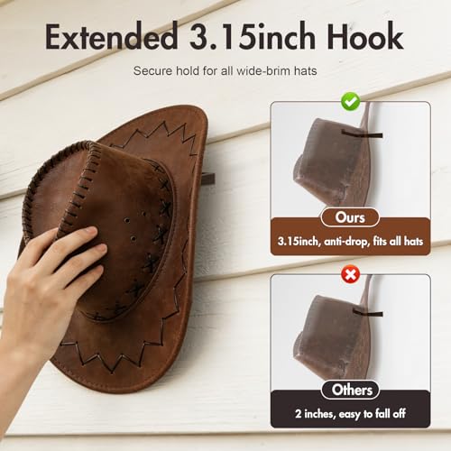 Bronze Cowboy Hat Hooks - 5 Pcs Metal Wall Rack for Hats