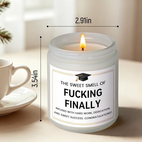 White Graduation Gift Candle - Congrats Grad for Her & Him, Class of 2026, Unique College & High School Graduation Present