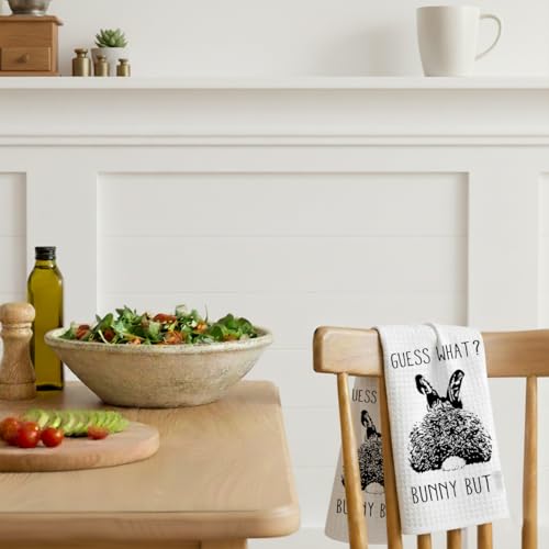 Funny Bunny Butt Kitchen Towel, 16x24 Microfiber Waffle Weave Dish Towel
