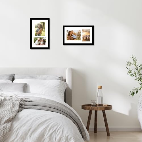 8x14 Black Wood Collage Picture Frame with 2 Openings