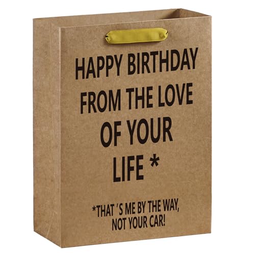Funny 13" Birthday Kraft Gift Bag for Car Lovers