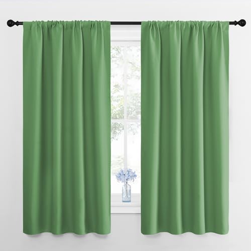 NICETOWN Blackout Curtains - Forest Green, 42"W x 45"L, 2-Panel Set