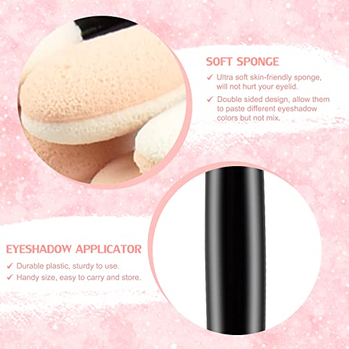 Morgles Disposable Eyeshadow Applicators 50 Pcs Double Sided Sponge Tips