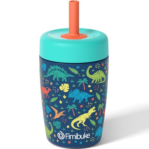 Fimibuke 12oz Stainless Steel Toddler Sippy Cup Spill Proof Kid Tumbler