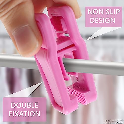 20-Pack Pink Plastic Hanger Clips for Baby Clothes & Pants