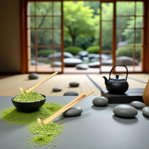 Bamboo Matcha Tea Scoop Set - 2 Traditional Chashaku Spoons (18cm)