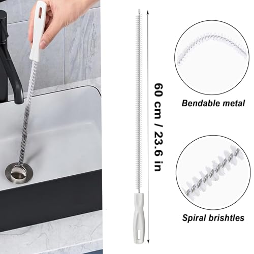 Flexible Drain Cleaning Brush Kit for Hair & Pipe Blockages - 3-Piece Set