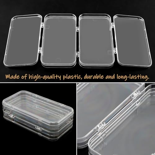 Tri-Fold Press On Nail Organizer Case with Adhesive Strips - Clear Storage Box