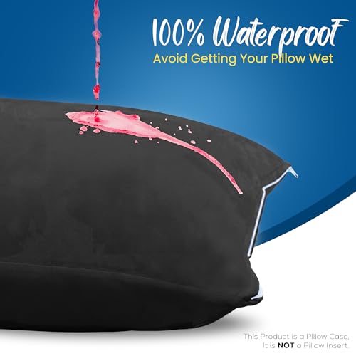 Utopia Bedding King Size Pillow Protectors - Waterproof, 4 Pack, Black