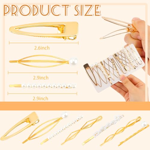 CUBACO 18 PCS Gold Hair Pins Vintage Pearl Hair Clips & Barrettes