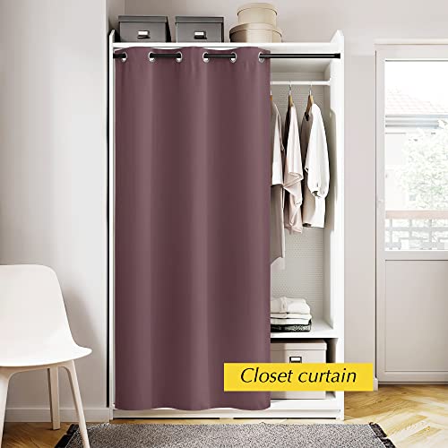 NICETOWN Thermal Blackout Door Curtain, 42" x 80", Dry Rose, 1 Panel