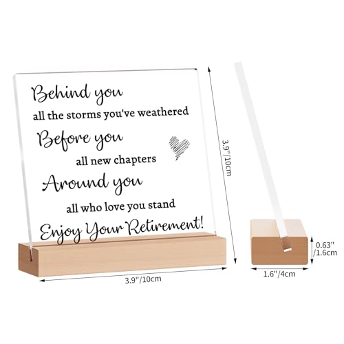 Elegant Retirement Gift Acrylic Desk Decor with Wood Stand