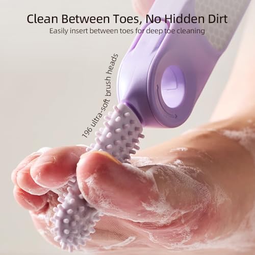 Cryslora 2-in-1 Foot File Callus Remover & Pedicure Tool with Toe Brush