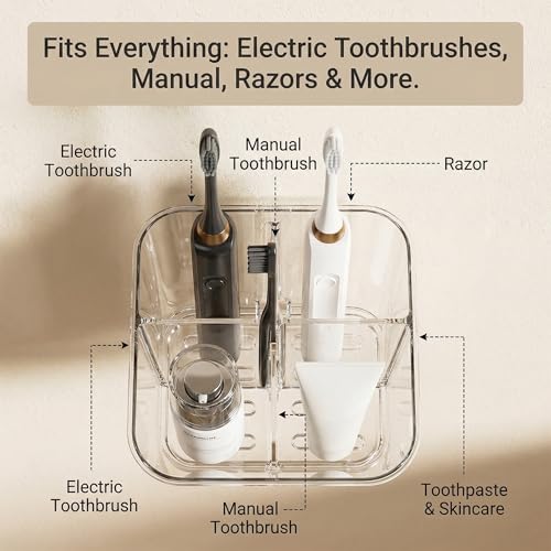 Wall-Mounted Compartmentalized Storage Rack for Toiletries