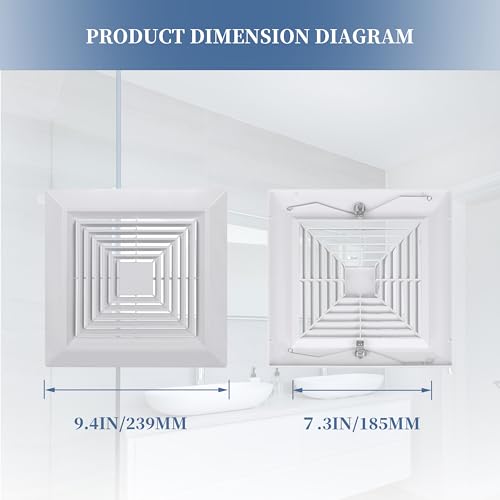 S97011723 Bathroom Exhaust Fan Cover for Broan Models - 9" x 9"
