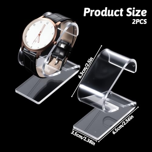 Prasacco Clear Watch Display Stand - 2 Pack Organizer for Jewelry