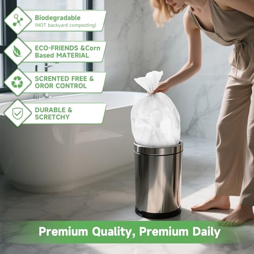 3 Gallon Biodegradable Trash Bags - 100 Count Clear Waste Liners