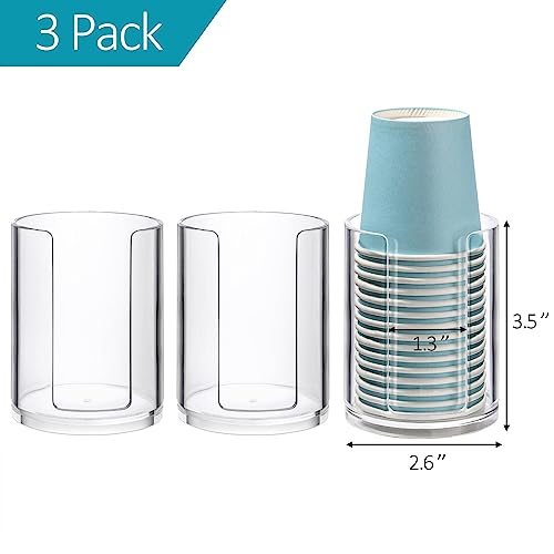 3 Pack Bathroom Cup Dispenser for 3 oz Mouthwash Cups