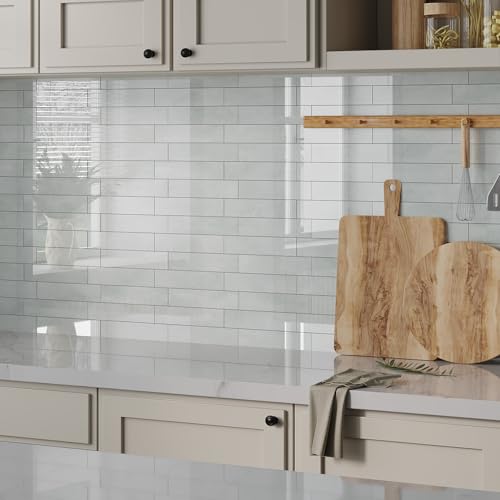 Luxury Grey Peel and Stick Subway Tile Backsplash - 2.56"x10.23"
