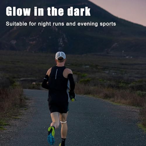 2pcs Patellar Tendon Support Strap Knee Band for Kids, Silicone Patella Knee Brace Elastic Knee Pain Strap for Basketball Running Hiking Jumpers Soccer Volleyball Sports (Fluorescent White)