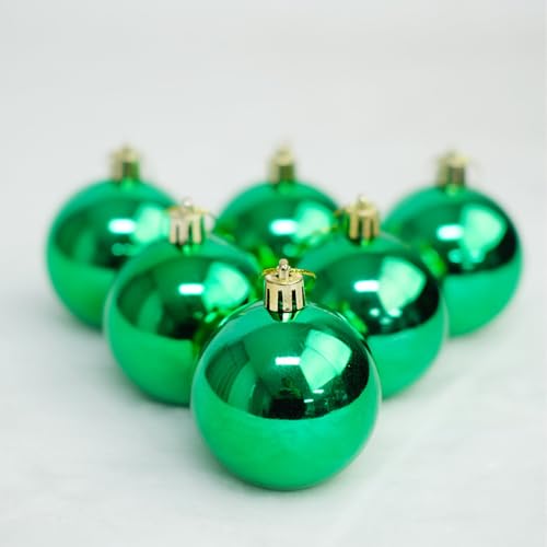 Green Christmas Tree Ornaments Set - 24 Shatterproof Plastic Balls, 1.5 Inch - Holiday Decor