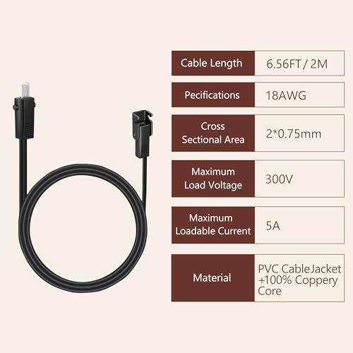 6.6 Feet Recliner Power Cord for Okin, Lazyboy & Pride Chairs