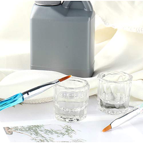 Bulex Clear Glass Dappen Dish for Nails 2 Pack - Acrylic Liquid Powder Cup