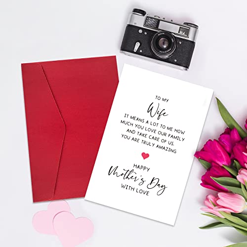 Ogeby Mother's Day Card for Wife - 8x5.3 Inches, Blank Inside