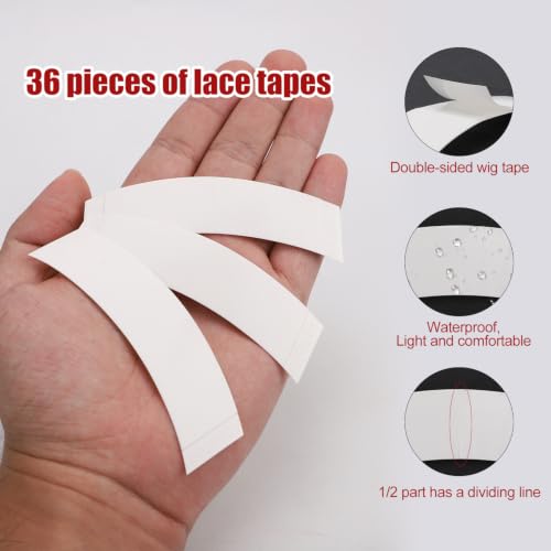 Lasuroa 36pcs Double Sided Wig Tape Extra Strong Waterproof Toupee Tape