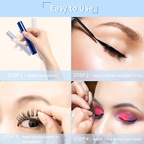 Magnetic Eyelashes and Eyeliner Kit with 7 Pairs Reusable 3D Lashes