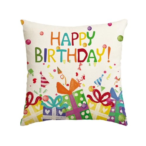 Happy Birthday Throw Pillow Cover 18x18 Inch - AVOIN colorlife