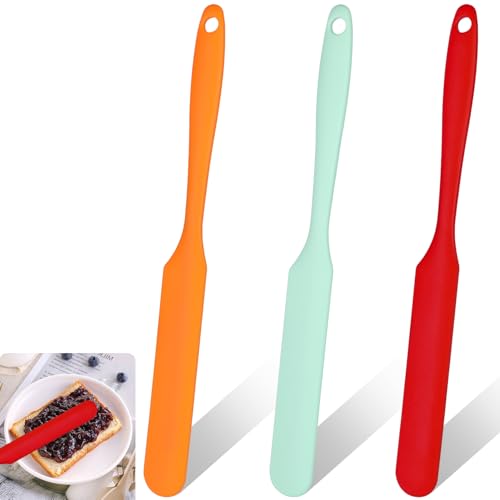 3 Pcs Silicone Jar Spatula Set - 9.4 Inch Heat-Resistant Kitchen Tool