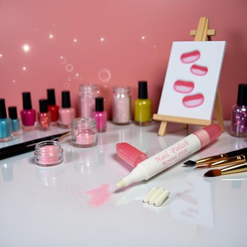 ZLmoue Nail Polish Corrector Pen with 3 Replaceable Tips for Manicure Cleanup