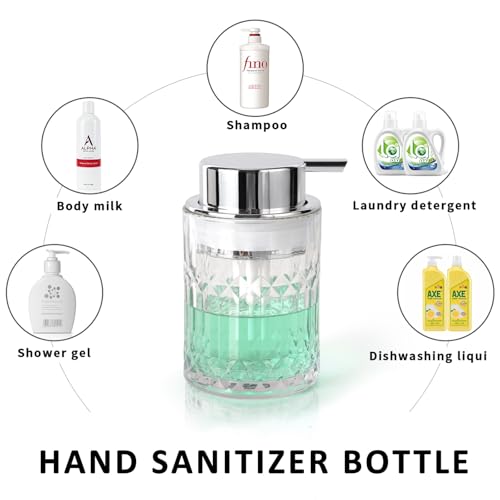 TOOZFO Glass Soap Dispenser with Rust-Proof Pump - 10oz