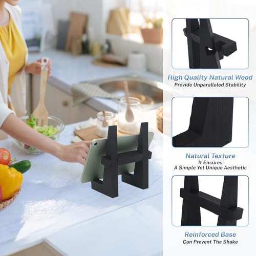 DEBETOOL 8.8 Inch Solid Wood Plate Stand for Display & Storage