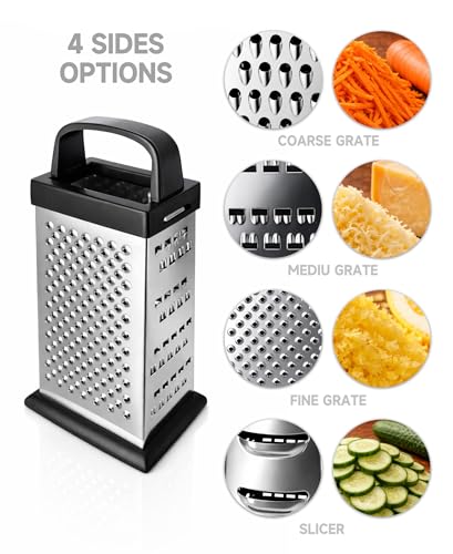 Strelitsia 4-Sided Stainless Steel Box Grater - Compact Kitchen Tool
