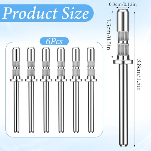 Styquenzer 6-Pack 3mm Mandrel Nail Drill Bits for Sanding Bands