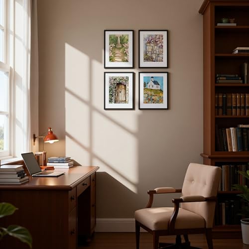 Religious Christian Wildflower Wall Art Prints Set of 4, 8x10