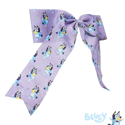 LUV HER Bluey Hair Bow for Girls Large Printed Hair Clip with Alligator Clip
