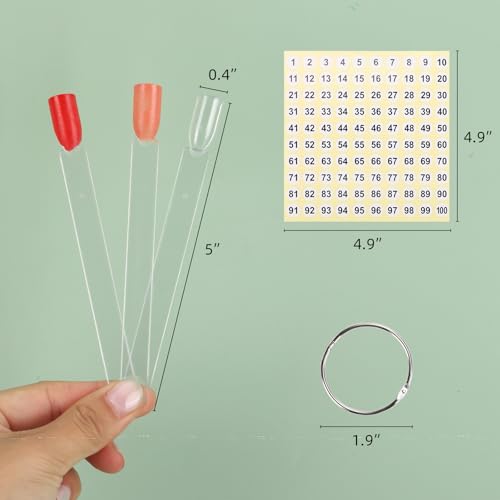 150 Nail Swatch Sticks with Ring - Black Nail Polish Sample Display