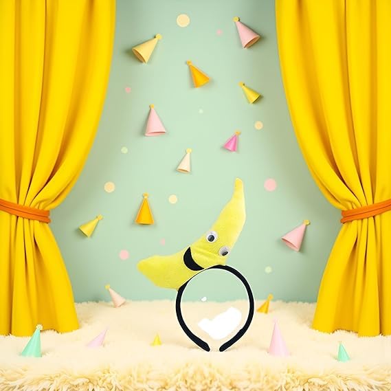 Mozff Plush Banana Headband Cute Fruit Hair Accessory for Women