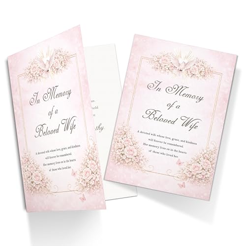 Memorial Sympathy Card for Beloved Wife with Verse - A5 Size