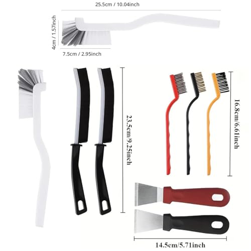 9-Piece Crevice Cleaning Brush Tool Set for Narrow Gaps & Grime Removal