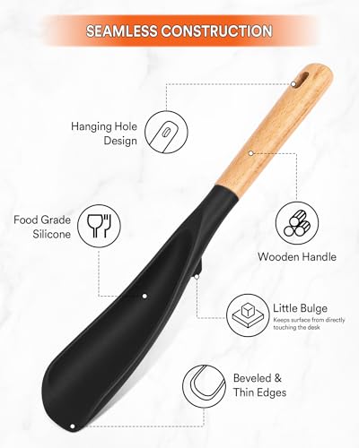 Badiano 11.4-Inch Silicone Cooking Spoon - Nonstick Safe Kitchen Utensil