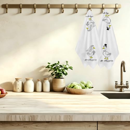Bride & Groom Silly Goose Kitchen Towels - Fun Wedding Gift