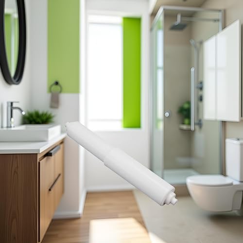 Spring-Loaded White Toilet Paper Holder Replacement Rod