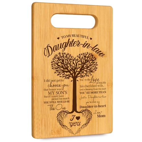 Personalized Thank You Gift Cutting Board for Daughter-in-Law - Heart Tree Bamboo Decor