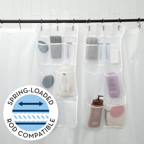 Hanging Shower Caddy Organizer - 2 Pack, 14" x 30", White