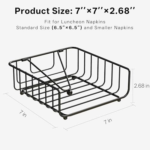 Black Napkin Holder with Weighted Arm for Luncheon & Dinner Use